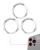 SILVER - BACK CAMERA BEZEL RING ONLY (3 PIECE SET) FOR IPHONE 12 PRO (10 PACK)