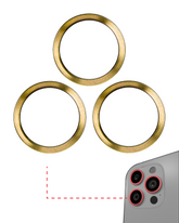 GOLD - BACK CAMERA BEZEL RING ONLY (3 PIECE SET) FOR IPHONE 12 PRO (10 PACK)