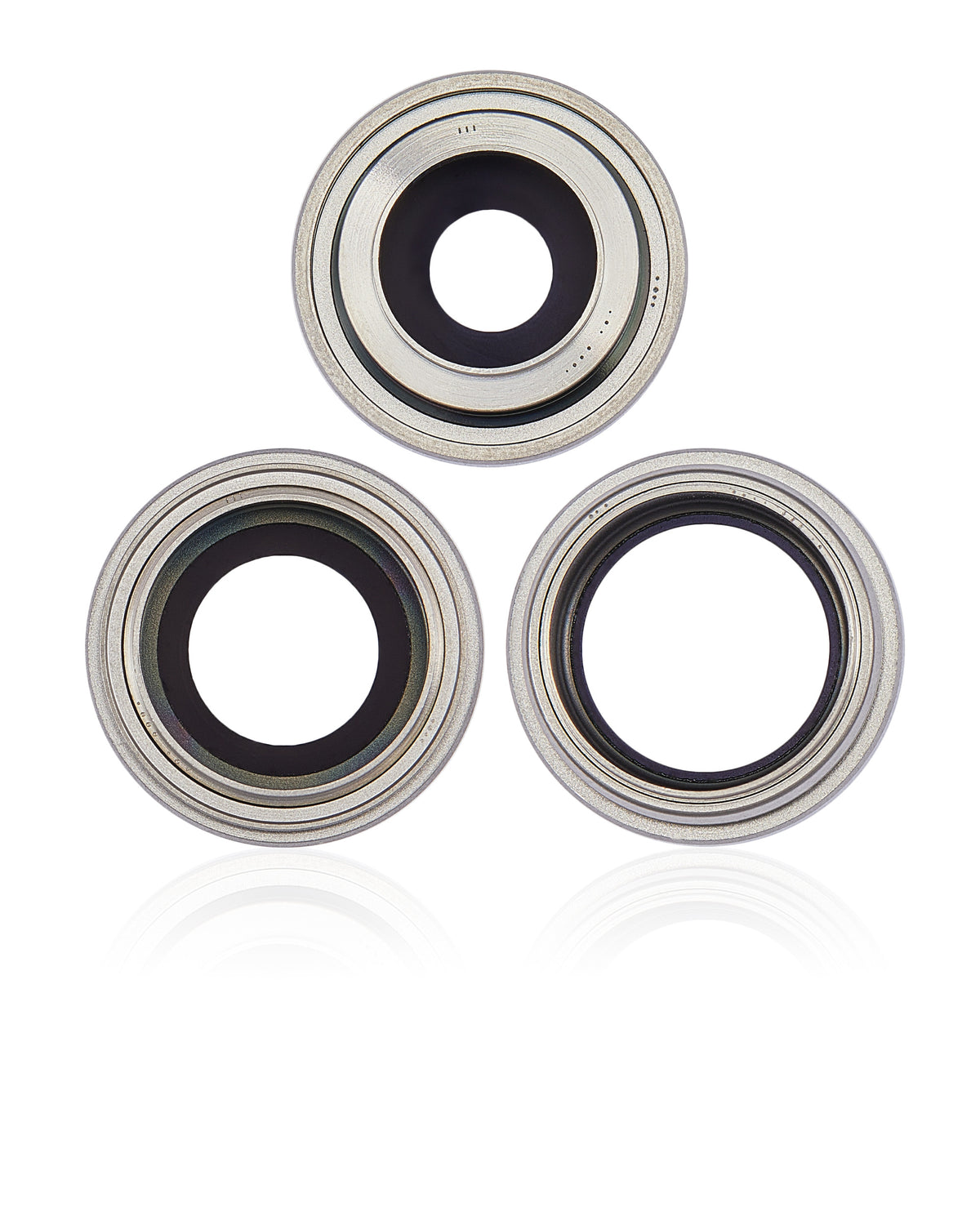 SILVER BACK CAMERA LENS WITH BRACKET & BEZEL (3 PIECE SET) COMPATIBLE FOR IPHONE 14 PRO / 14 PRO MAX