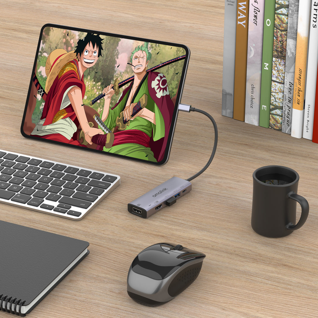 USB Type C Laptop Docking Station Dual HDMI Dual Screen Display USB 2.0 Hub Adapter for HP DELL XPS (95126)