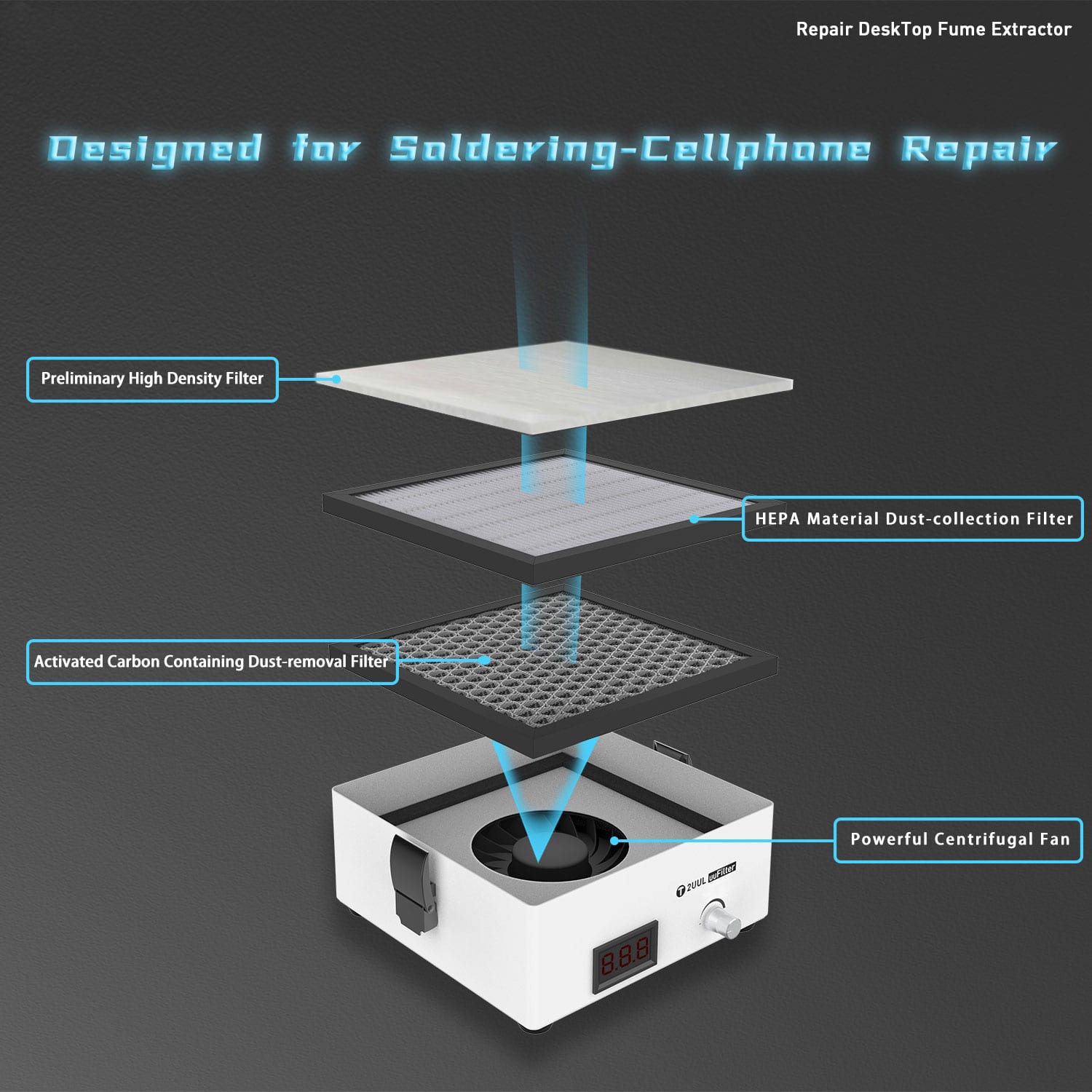 2UUL UUFILTER DESKTOP FUME EXTRACTOR