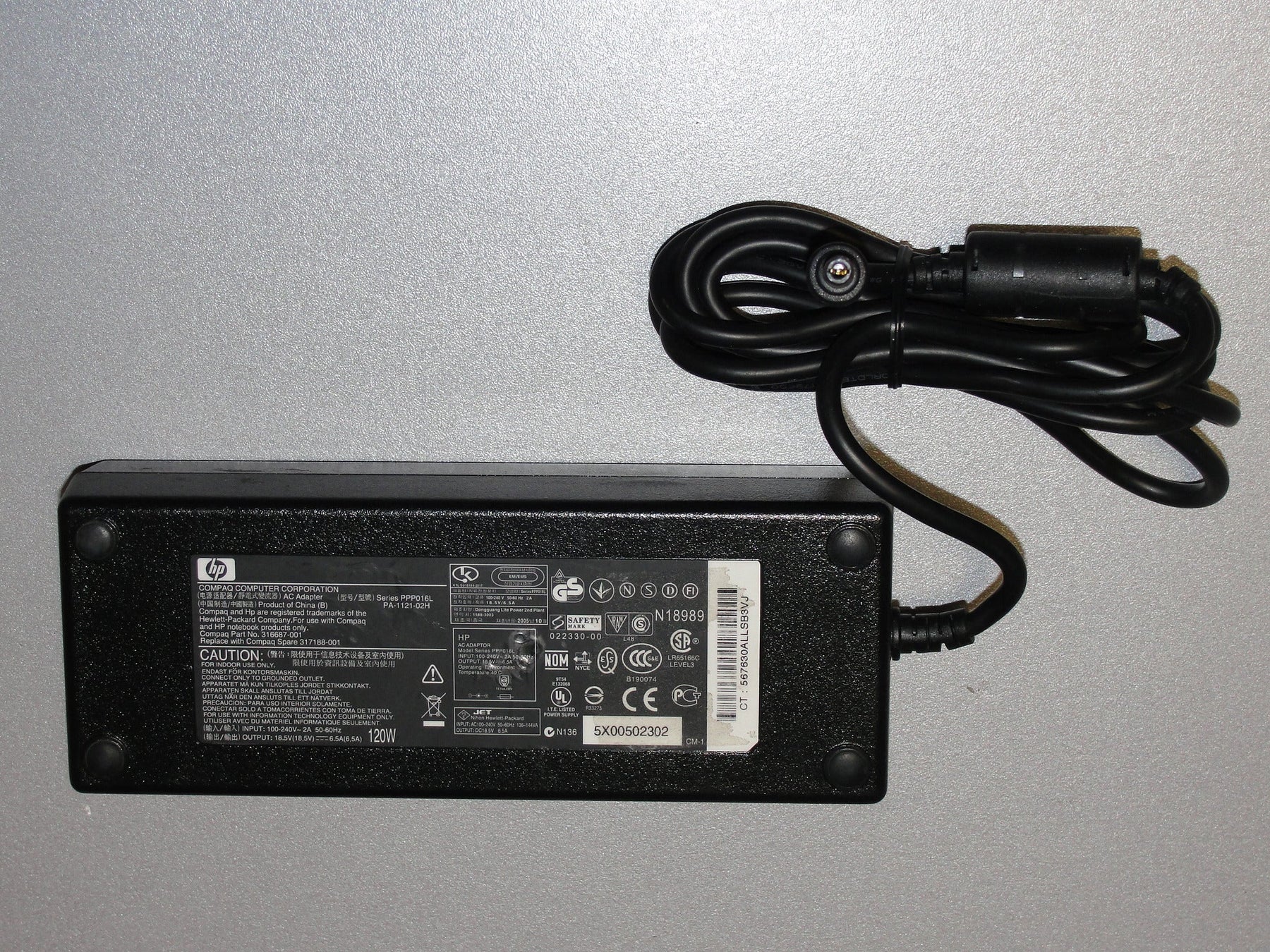 HP Original Power Supply Laptop AC Adapter/Charger 18.5v 6.5a 120w (5.5*2.5) for HP Pavilion zx5165us