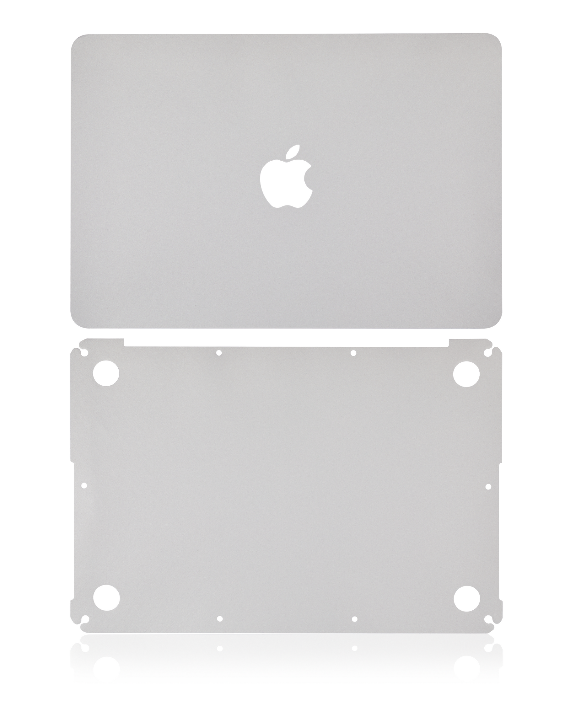 2 in 1 (Top and Bottom) Skin Compatible For Macbook Pro 13" Retina (A1502 / 2015) (A1425 / Mid 2012 / Early 2013) (Silver)