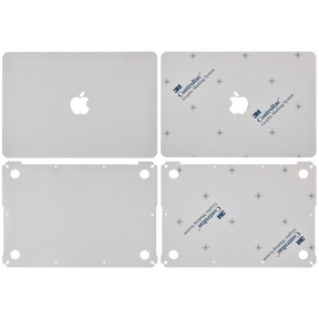 2 in 1 (Top and Bottom) Skin Compatible For Macbook Pro 13" Retina (A1502 / 2015) (A1425 / Mid 2012 / Early 2013) (Silver)