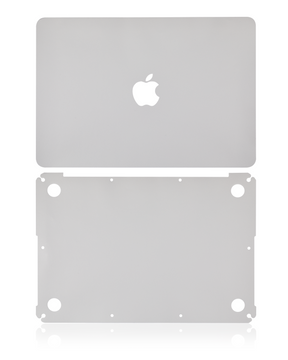 2 in 1 (Top and Bottom) Skin Compatible For Macbook Pro 13" Retina (A1502 / 2015) (A1425 / Mid 2012 / Early 2013) (Silver)