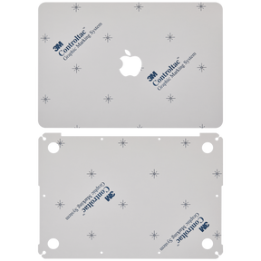 2 in 1 (Top and Bottom) Skin Compatible For Macbook Pro 13" Retina (A1502 / 2015) (A1425 / Mid 2012 / Early 2013) (Silver)