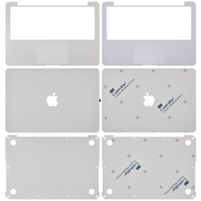 4 in 1 (Top, Bottom, Keyboard, Palm rest) Skin Compatible For Macbook Pro 13" Retina (A1502 / 2015) (A1425 / Mid 2012 / Early 2013) (Silver)