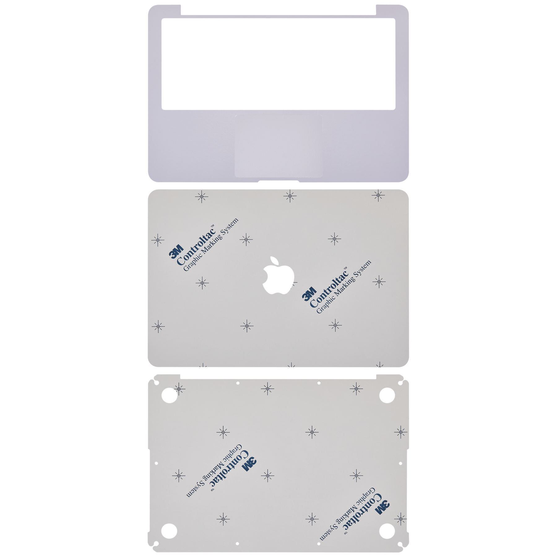 4 in 1 (Top, Bottom, Keyboard, Palm rest) Skin Compatible For Macbook Pro 13" Retina (A1502 / 2015) (A1425 / Mid 2012 / Early 2013) (Silver)