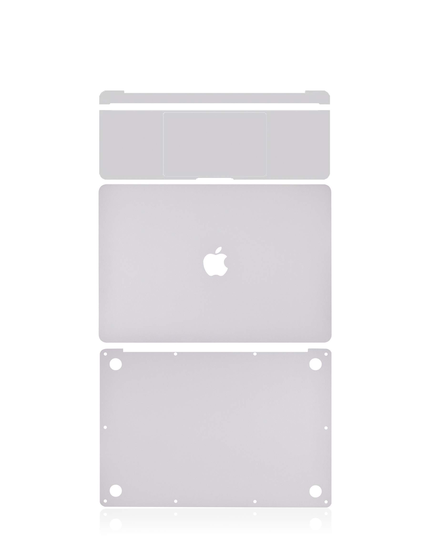 4 in 1 (Top, Bottom, Keyboard, Palm rest) Skin Compatible For MacBook Pro 15" W/ Touch Bar (A1990 / Late 2018 / Early 2019) (A1707 / Late 2016 / Mid 2017) (Silver)