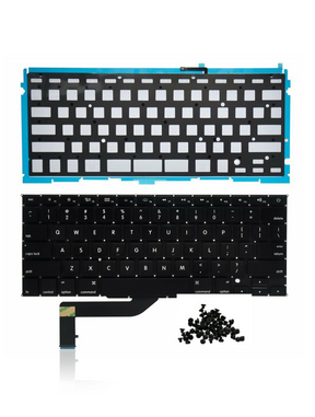 Keyboard W/ Backlight & Screws (US English) Compatible For MacBook Pro 15" Retina (A1398 / Mid 2012 / Late 2013 / Mid 2014 / Mid 2015)