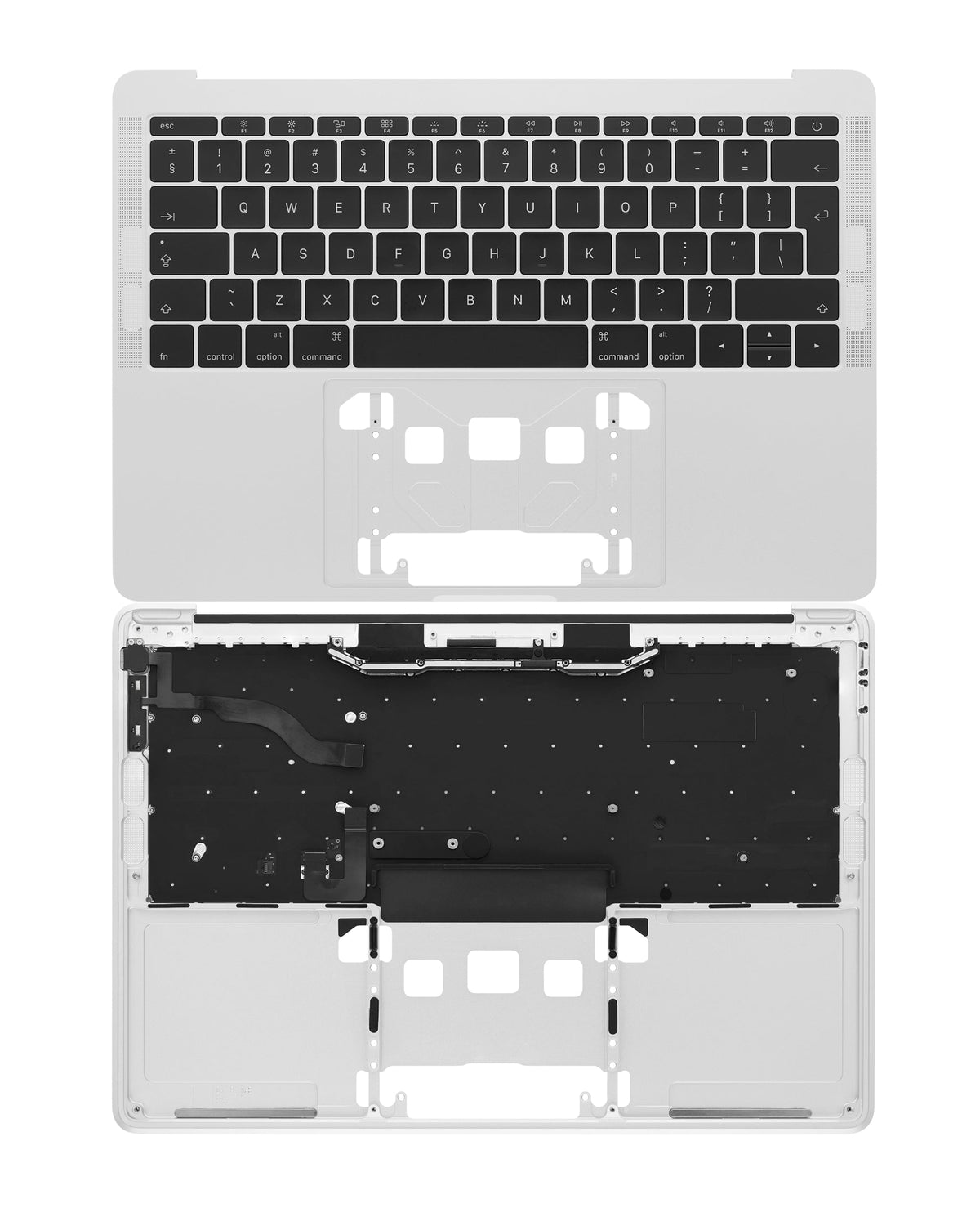 Top Case With Keyboard Compatible For MacBook Pro 13" Retina (A1708 / Late 2016 / Mid 2017) (UK Keyboard) (Used OEM Pull: Grade New) (Silver)