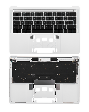 Top Case With Keyboard Compatible For MacBook Pro 13" W/ Touch Bar (A1706 / Late 2016 / Mid 2017) (UK English) (Used OEM Pull: Grade New) (Silver)