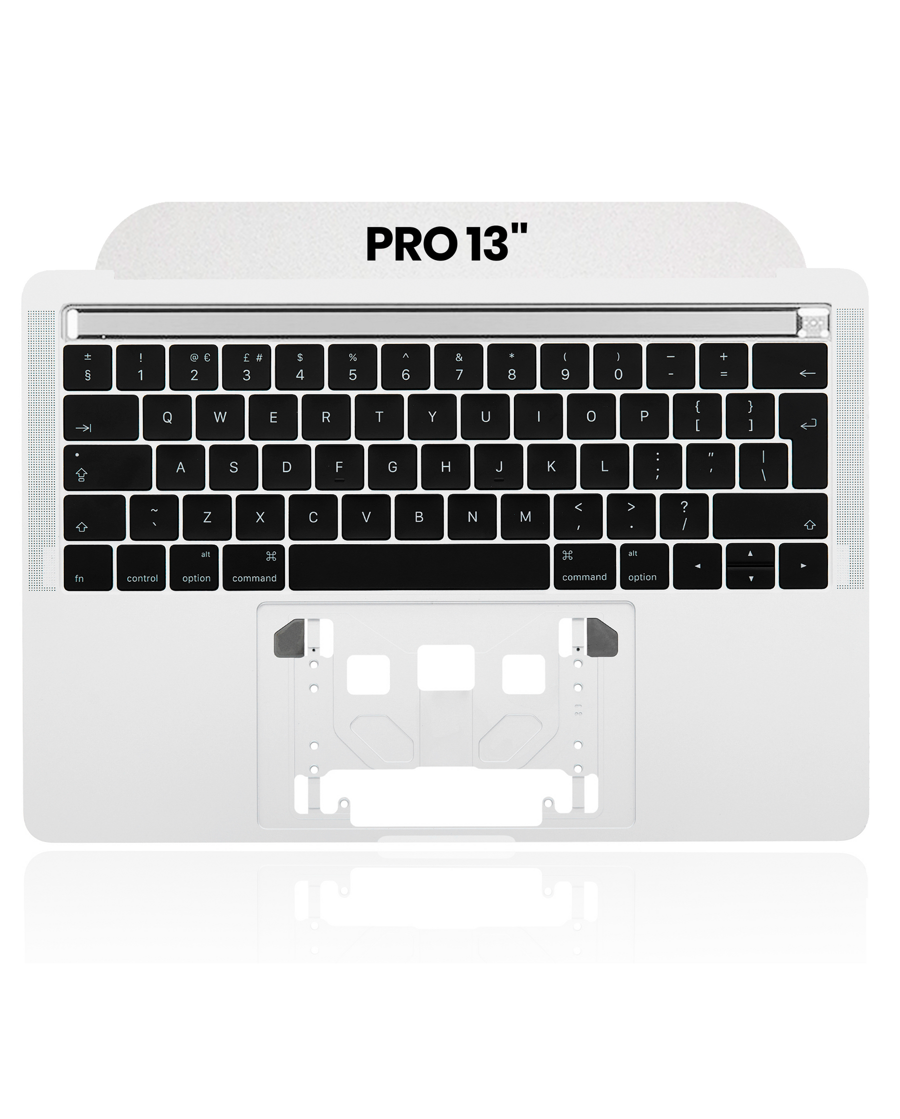 Top Case With Keyboard Compatible For MacBook Pro 13" W/ Touch Bar (A1706 / Late 2016 / Mid 2017) (UK English) (Used OEM Pull: Grade New) (Silver)