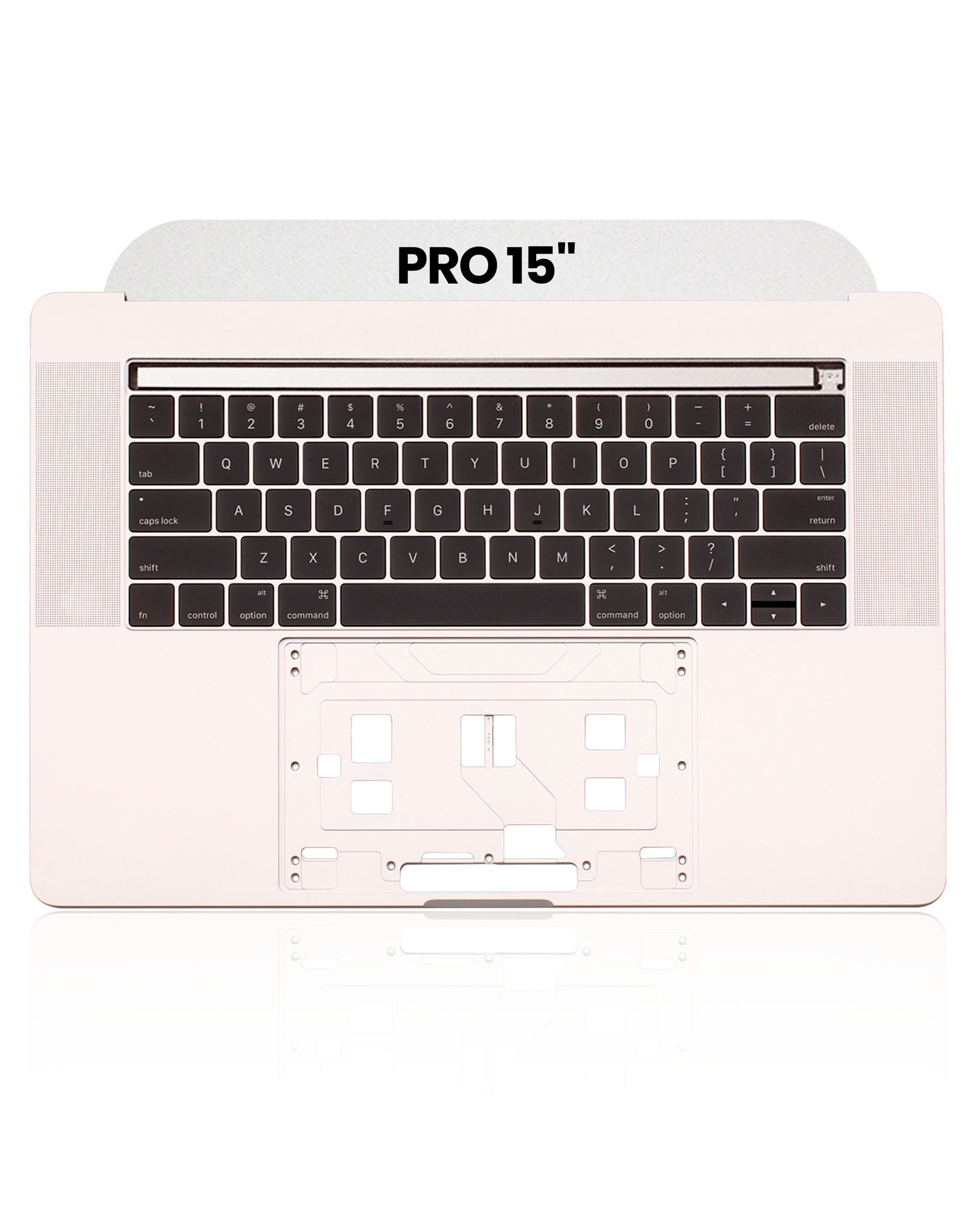 Top Case With Keyboard Compatible For MacBook Pro 15" W/ Touch Bar (A1707 / Late 2016 / Mid 2017) (US Keyboard) (Used OEM Pull: Grade New) (Silver)