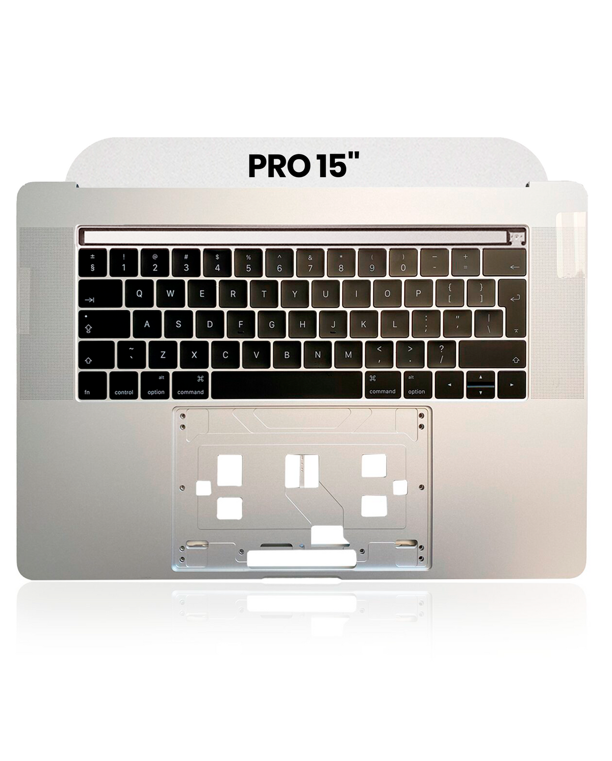 Top Case With Keyboard Compatible For MacBook Pro 15" W/ Touch Bar (A1707 / Late 2016 / Mid 2017) (UK Keyboard) (Used OEM Pull: Grade New) (Silver)