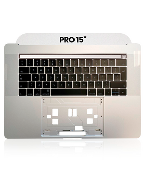 Top Case With Keyboard Compatible For MacBook Pro 15" W/ Touch Bar (A1707 / Late 2016 / Mid 2017) (UK Keyboard) (Used OEM Pull: Grade New) (Silver)