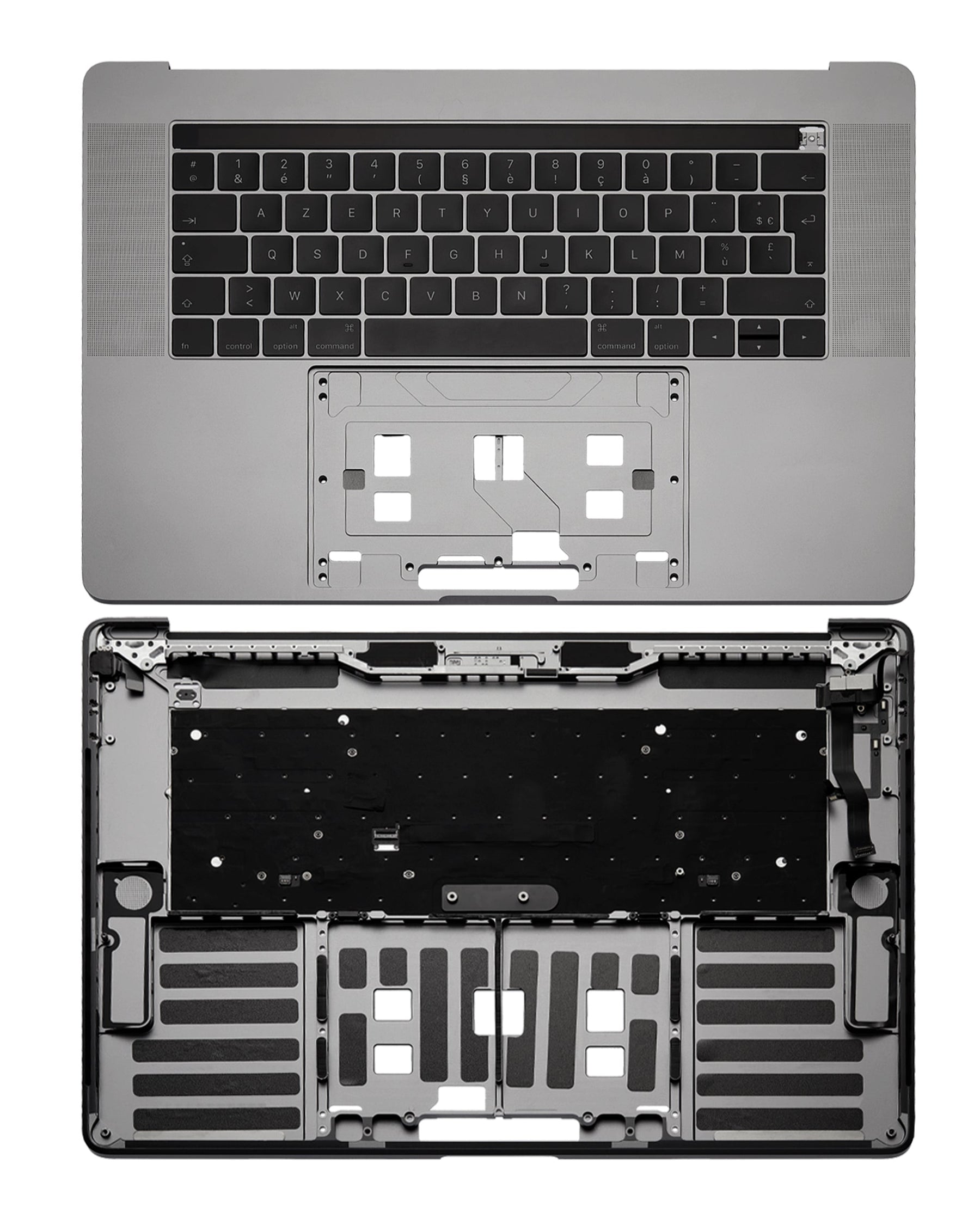 Top Case With Keyboard Compatible For MacBook Pro 15" W/ Touch Bar (A1707 / Late 2016 / Mid 2017) (French Keyboard) (Space Gray)