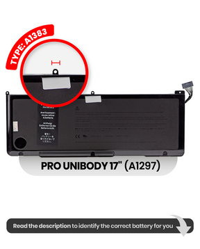 Replacement Battery (A1383) Compatible For MacBook Pro Unibody 17" (A1297 Early 2011)