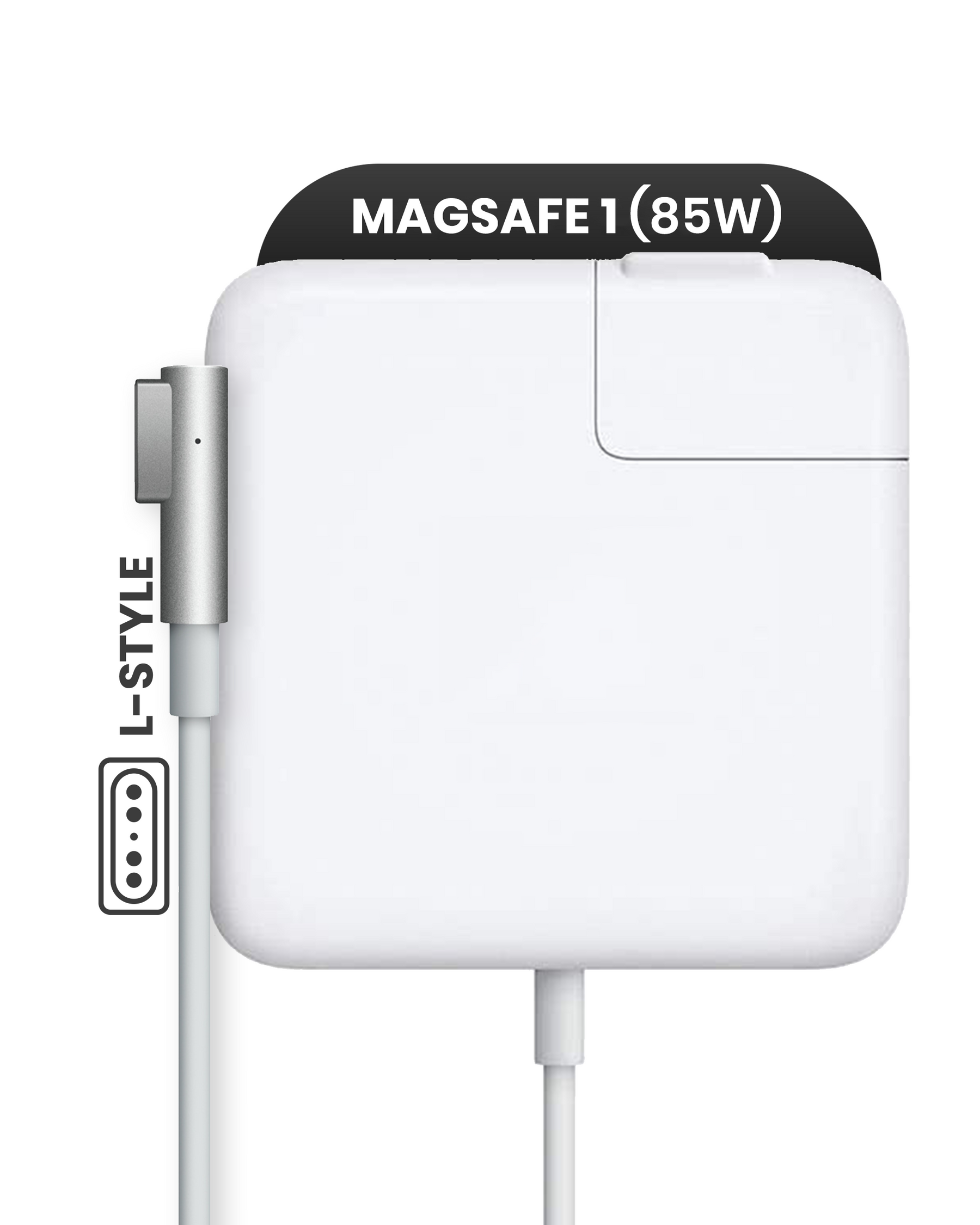 85W MagSafe 1 Power Adapter With Attached Cable Compatible For MacBook (L-Style) (Used OEM Pull)