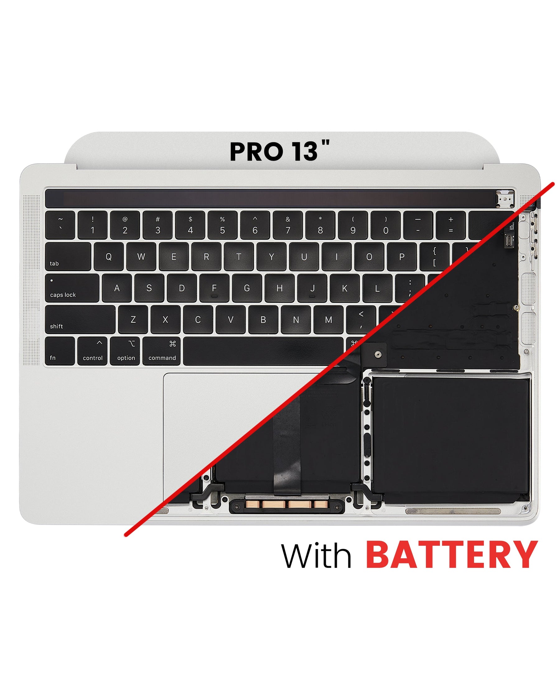 Top Case Assembly (With Battery And Keyboard) Compatible For MacBook Pro 13" (A2159 / Mid 2019) (US English) (Silver)