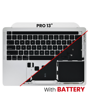 Top Case Assembly With Battery And Keyboard Compatible For MacBook Pro 13" (A2338 / Late 2020) (Silver) (US Keyboard)