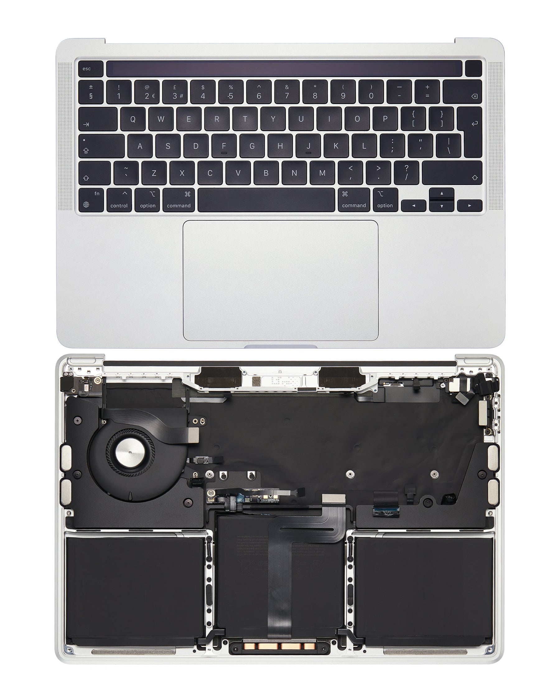 Top Case Assembly With Battery And Keyboard Compatible For MacBook Pro 13" (A2338 / Late 2020) (Silver) (UK Keyboard)