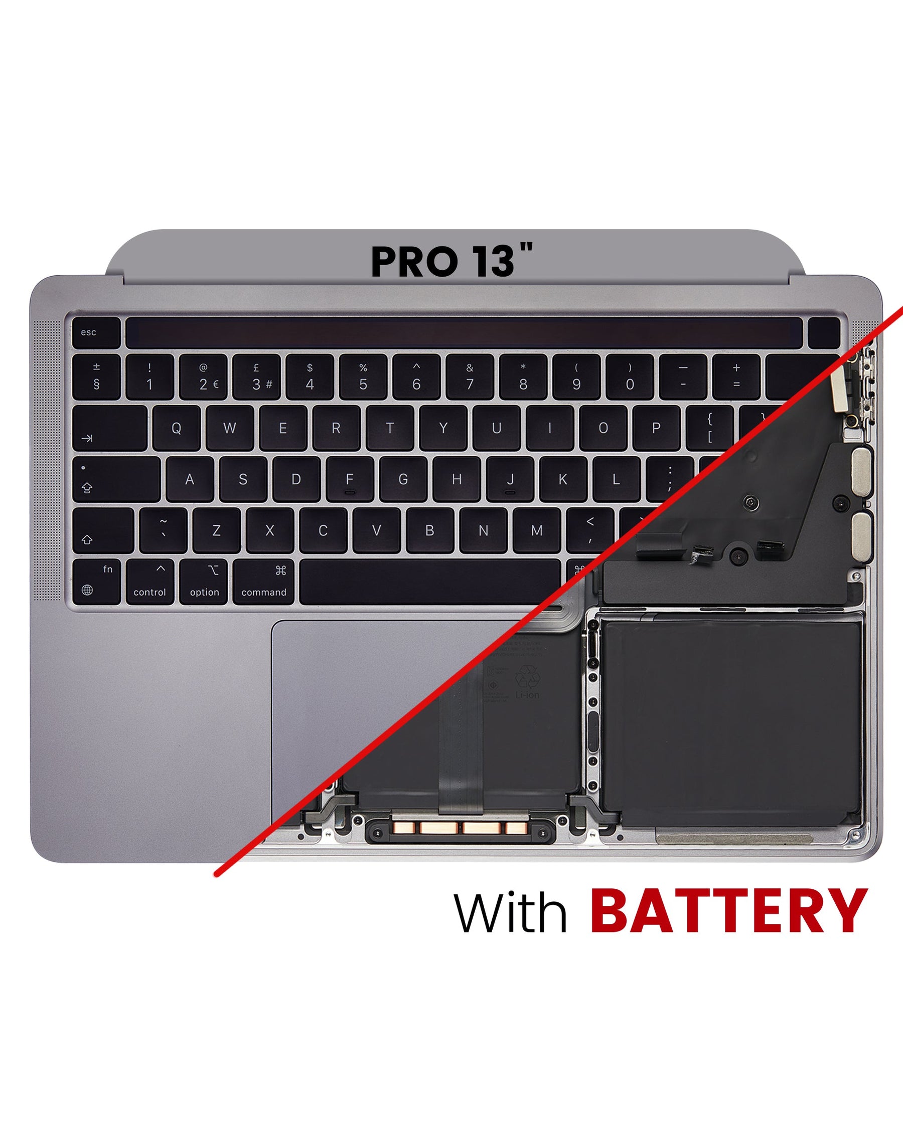 Top Case Assembly With Battery And Keyboard Compatible For MacBook Pro 13" (A2338 / Late 2020) (Space Gray) (UK Keyboard)