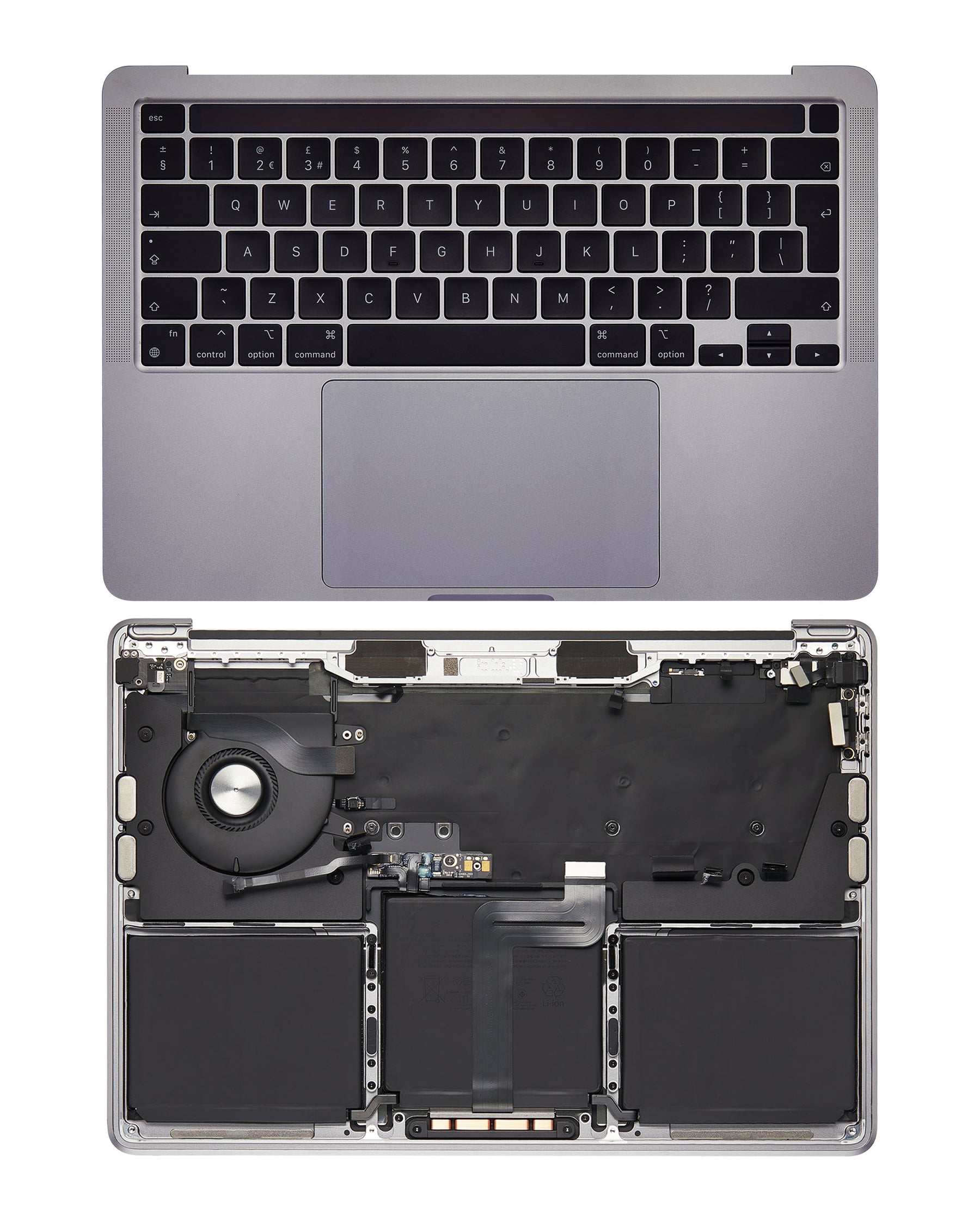 Top Case Assembly With Battery And Keyboard Compatible For MacBook Pro 13" (A2338 / Late 2020) (Space Gray) (UK Keyboard)