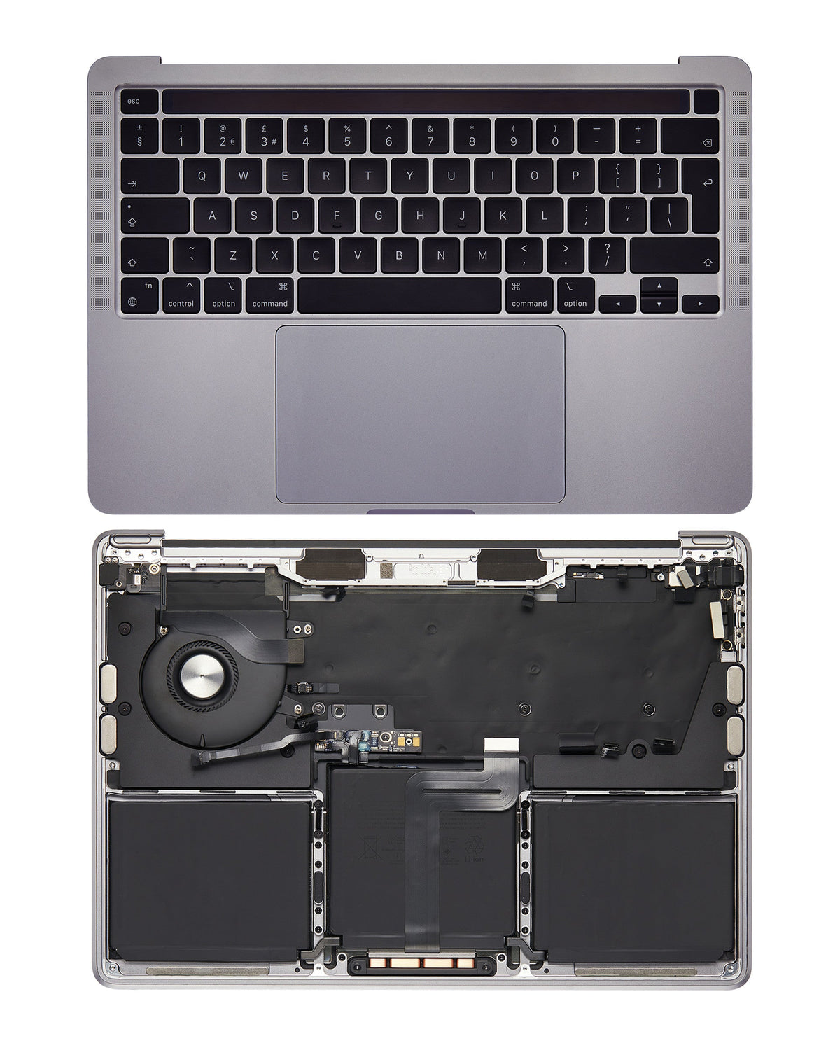 SPACE GREY)  TOP CASE ASSEMBLY WITH KEYBOARD AND BATTERY FOR MACBOOK PRO 13" M1 A2338 (LATE 2020)