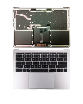 Top Case Assembly With Battery And Keyboard Compatible For MacBook Pro 13" Retina (A1708 / Late 2016) (US Keyboard) (Used OEM Pull: Grade B/C) (Silver)