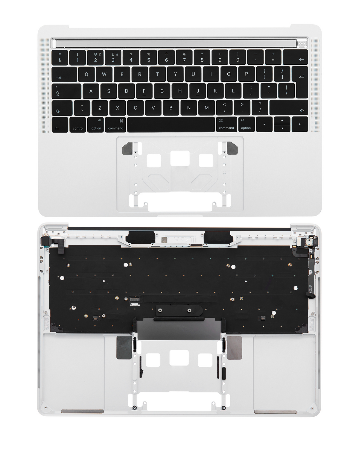 Top Case With Keyboard Compatible For MacBook Pro 13" W/ Touch Bar (A1706 / Late 2016 / Mid 2017) (UK English) (Used OEM Pull: Grade A) (Silver)