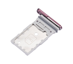 Dual Sim Card Tray Replacement Compatible For Samsung Galaxy S22 Ultra (Burgundy)