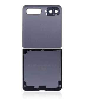 Replacement Back Cover Glass With Camera Lens Compatible For Samsung Galaxy Z Flip 4G (F700) (Mirror Black)