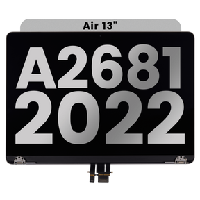 Complete LCD Display Assembly Compatible For MacBook Air 13" (A2681 / Mid 2022) (Used OEM Pull: Grade B) (Space Gray)