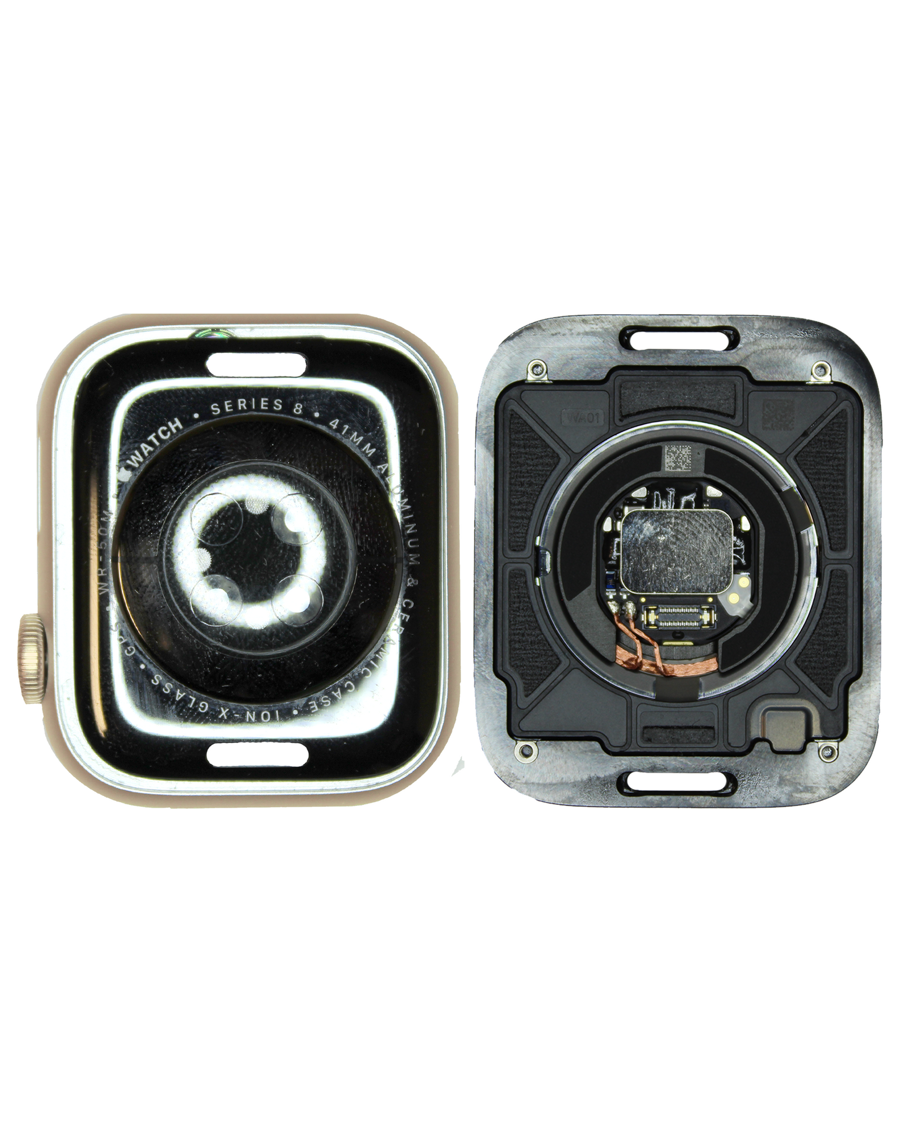 Housing Assembly Compatible For Watch Series 8 (41MM) (GPS Version) (Used OEM Pull: Grade B/C) (Aluminum/Starlight)