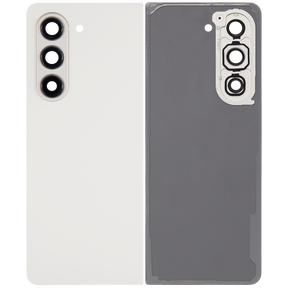 Back Cover Glass With Camera Lens Replacement Compatible For Samsung Galaxy Z Fold 5 5G by Macfactory.in(F946) (Cream)
