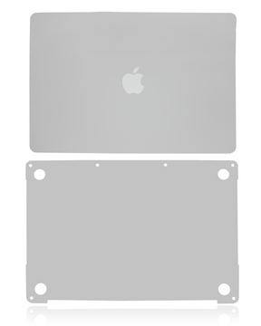 2 in 1 (Top and Bottom) Skin Compatible For MacBookPro 13" (A2251 / Mid 2020) (Silver)