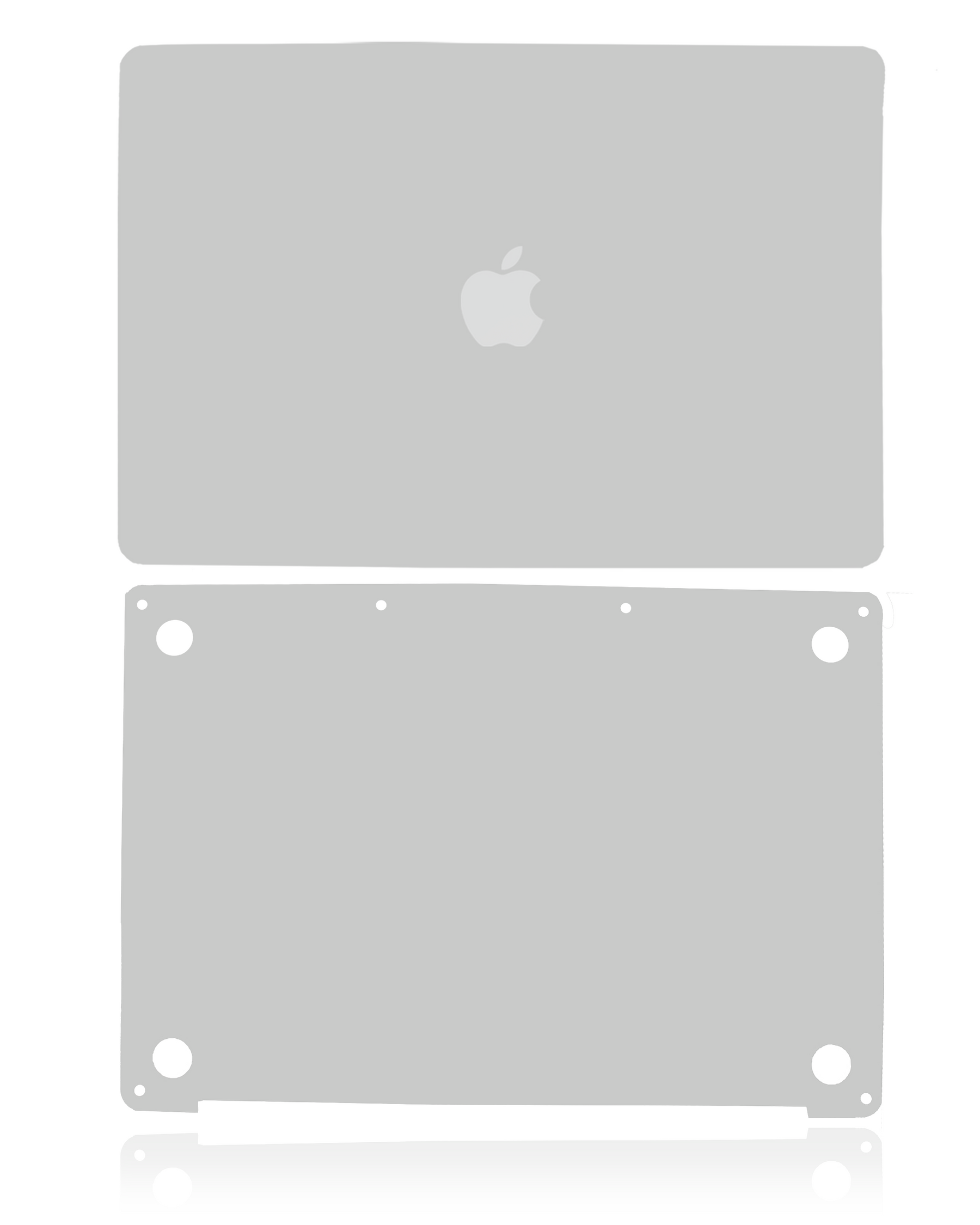 2 in 1 (Top and Bottom) Skin Compatible For MacBook Pro 13" (A2289 / Mid 2020) (Silver) duplicate 107070121375