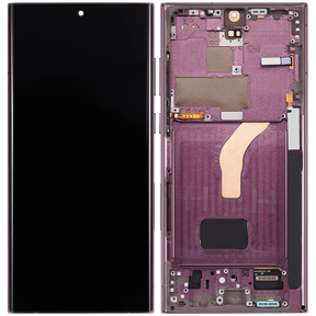 Replacement OLED Assembly With Frame Compatible For Samsung Galaxy S22 Ultra 5G (US & International Version) (Vemake) (Burgundy)