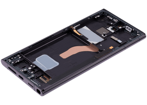 OLED Assembly With Frame Compatible For Samsung Galaxy S22 Ultra 5G Replacement (Service Pack) (Phantom Black)