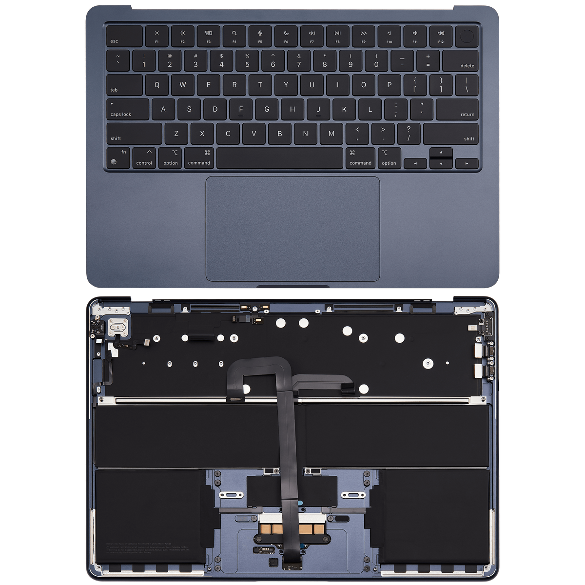 Top Case Assembly With Battery And Keyboard Compatible For MacBook Air 13" (A2681 / Mid 2022) (Midnight) (US Keyboard)
