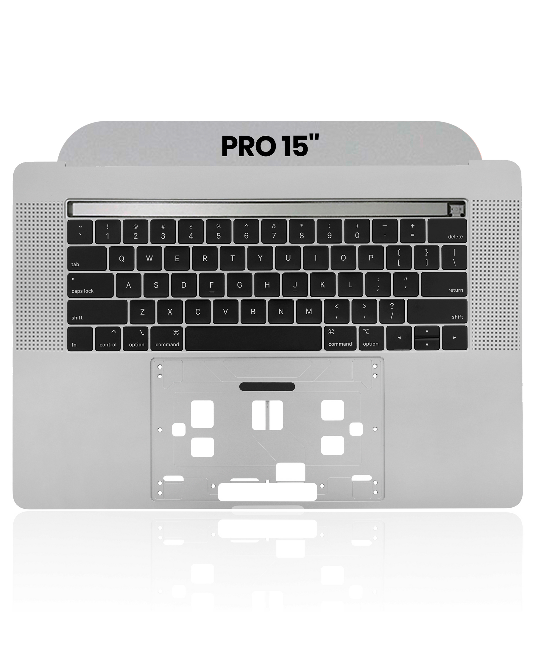 Top Case With Keyboard Compatible For MacBook Pro 15" Touch Bar (A1990 / Late 2018 / Early 2019) (US English) (Used OEM Pull: Grade B/C) (Silver)