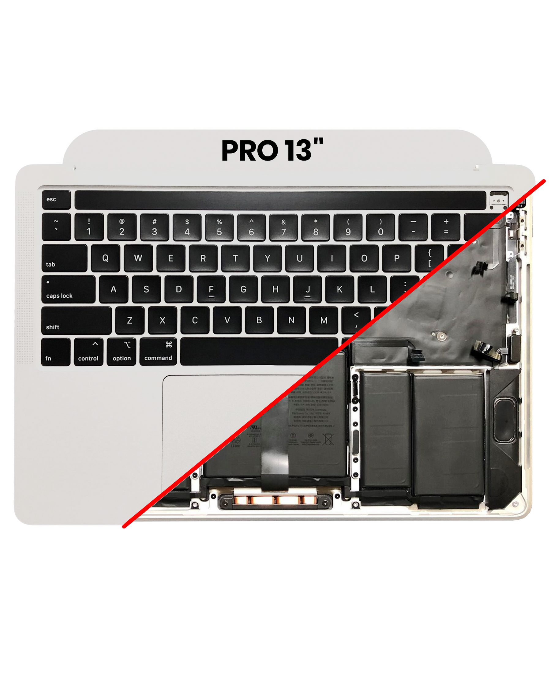 Top Case Assembly With Battery And Keyboard Compatible For MacBook Pro 14" (A2442 / Late 2021) (US Keyboard) (Silver)