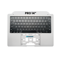 Top Case With Keyboard Compatible For MacBook Pro 14" (A2442 / Late 2021) (US Keyboard) (Silver)