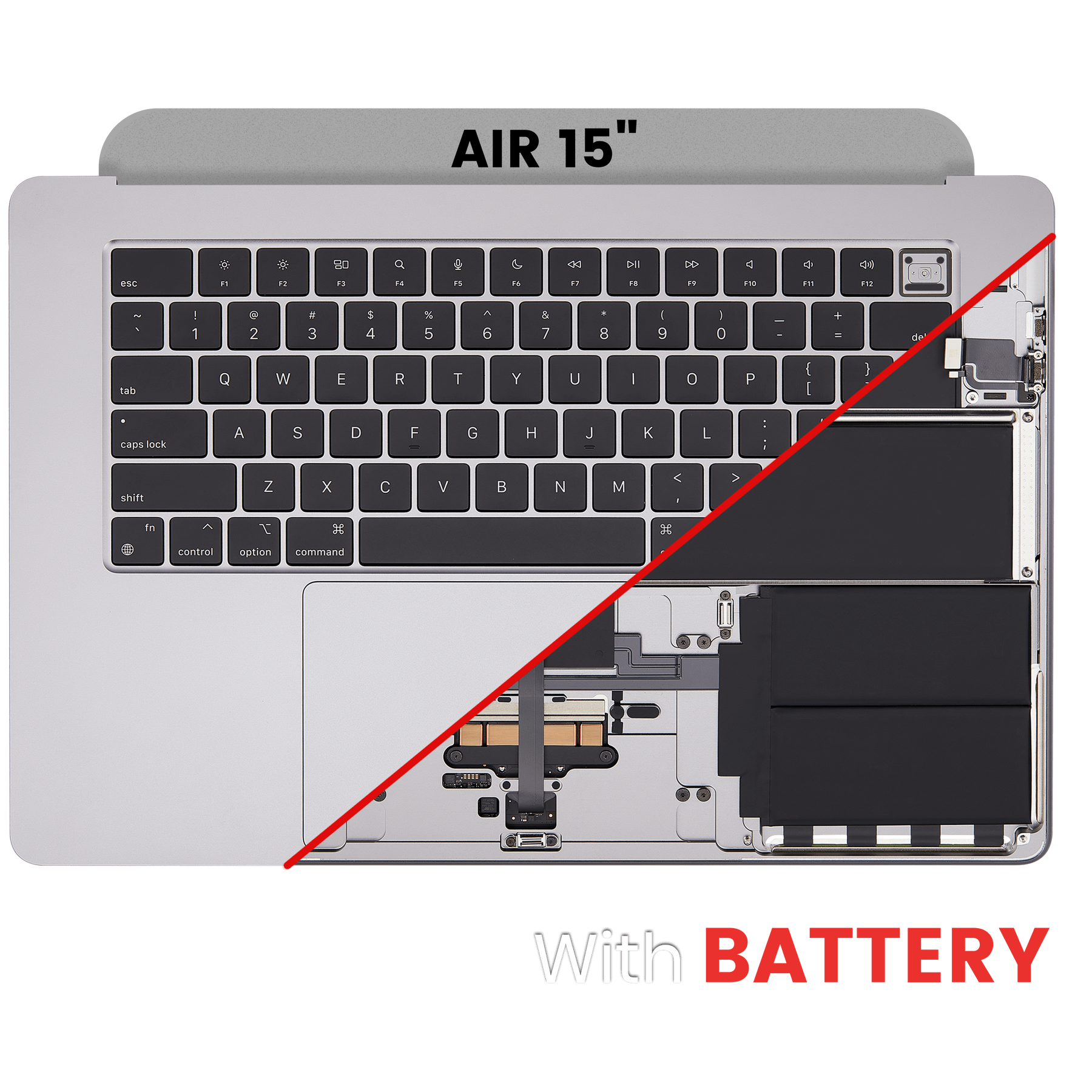 Top Case Assembly With Battery And Keyboard Compatible For MacBook Air 15" (A2941 / Mid 2023) (US Keyboard) (Space Gray)