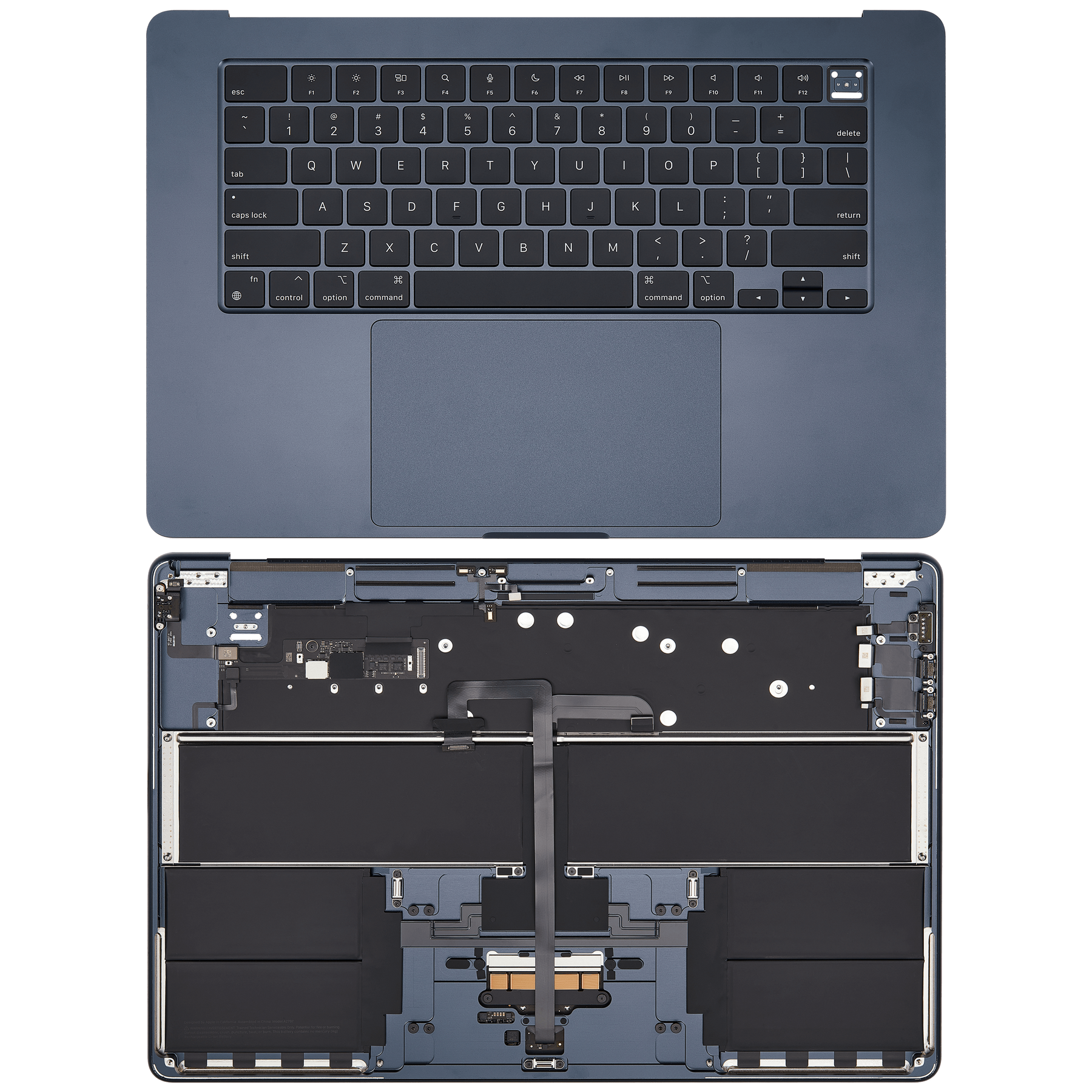 Top Case Assembly With Battery And Keyboard Compatible For MacBook Air 15" (A2941 / Mid 2023) (US Keyboard) (Midnight)