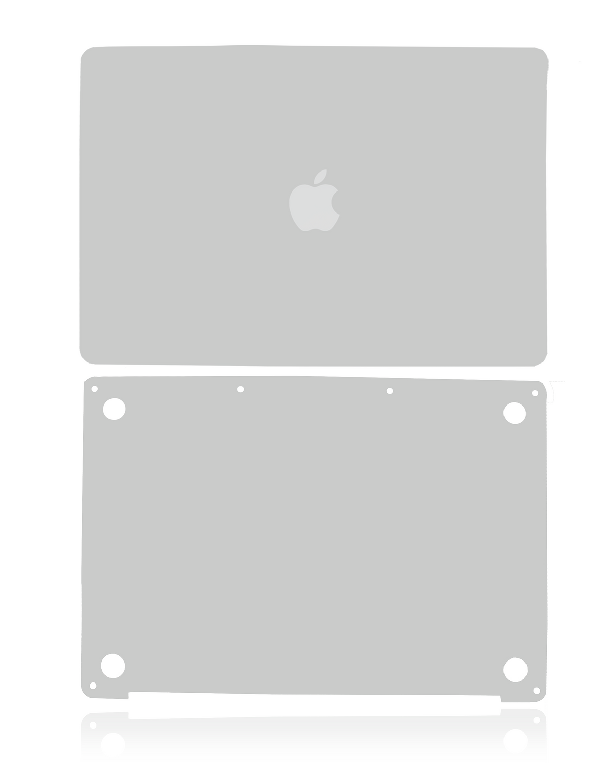 2 in 1 (Top and Bottom) Skin Compatible For MacBook Pro 13" (A2289 / Mid 2020) (A2338 / Late 2020) (Silver)