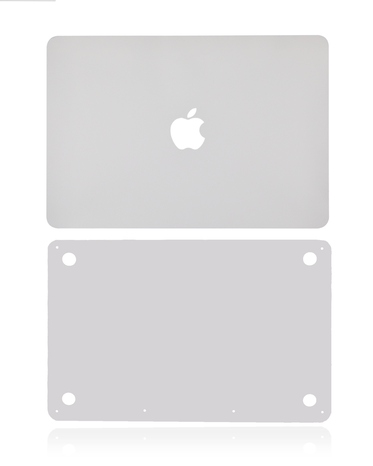 2 in 1 (Top and Bottom) Skin Compatible For Macbook Pro 13" (A2338 / Late 2020) (Silver)