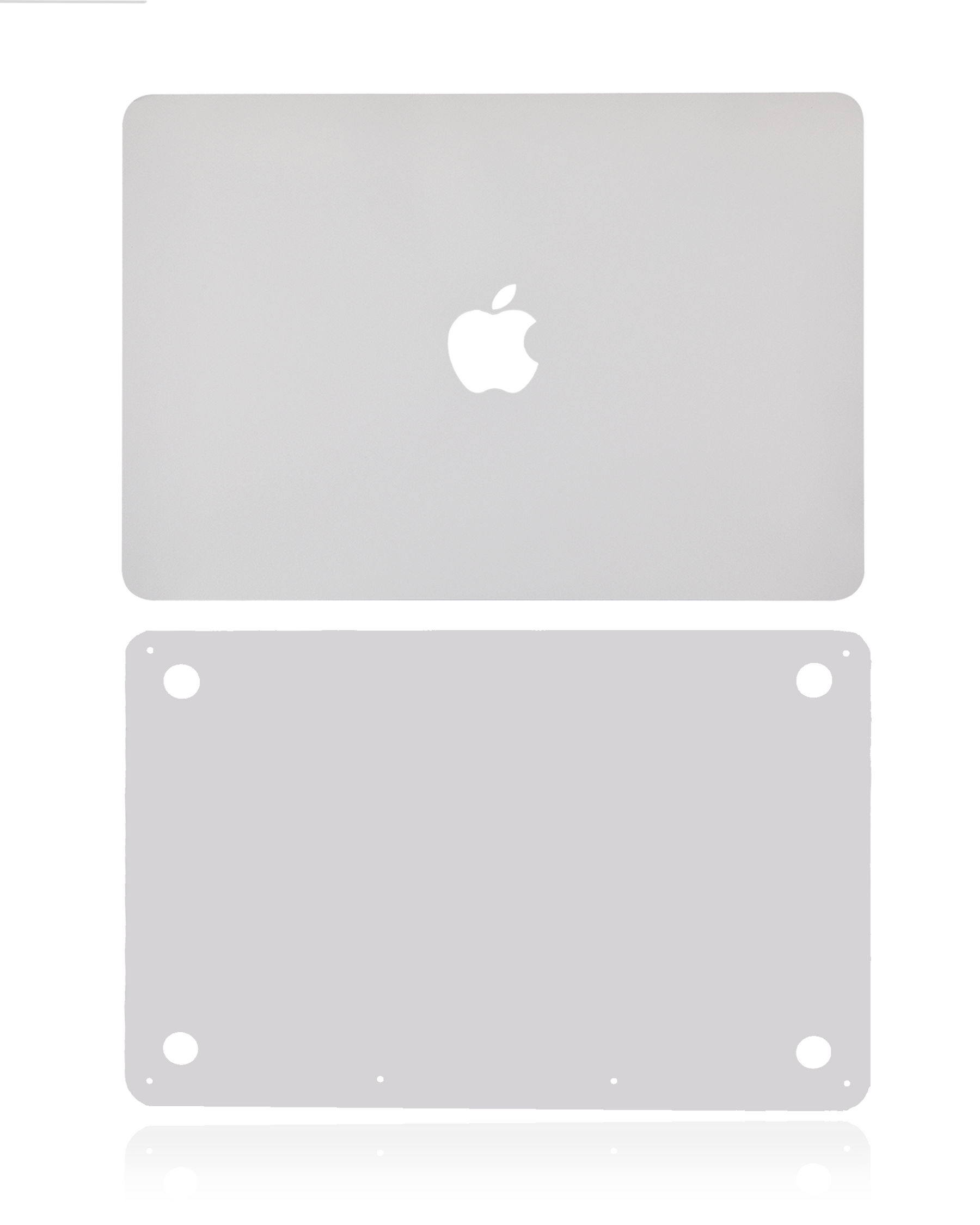 2 in 1 (Top and Bottom) Skin Compatible For Macbook Pro 13" (A2338 / Late 2020) (Silver)