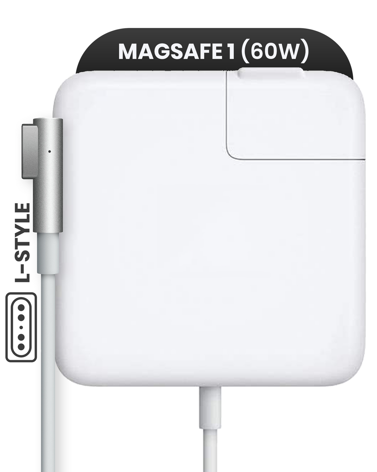 60W MagSafe 1 Power Adapter With Cable (L-Style) For MacBook (OEM Pull Grade: A/B)